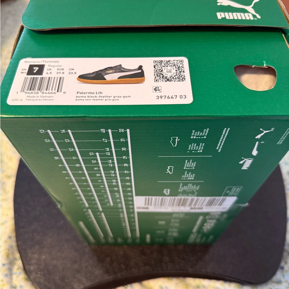 Puma Palermo Lth Black and Gray Sneakers